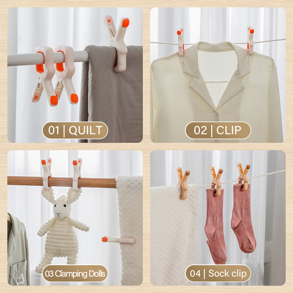 Plastic Clothespin Strong Windproof Quilt Large Clip Home Drying Socks Clip Towel Sheets