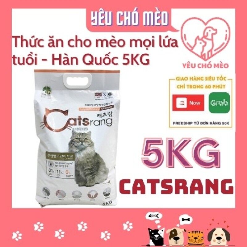 Thức Ăn Cho Mèo Catsrang Hàn Quốc 5Kg New - Thức Ăn Hạt Mèo Mọi Lứa Tuổi Date Mới Catrang (Hsd 18 Tháng)