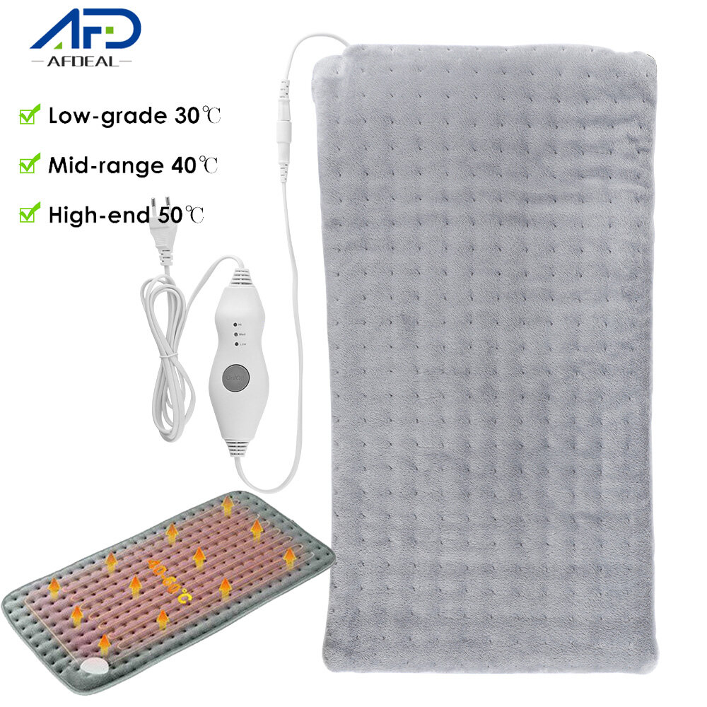 Afdeal 30x60 cm chăn điện sưởi ấm Tấm Sưởi Vật Lý Trị Liệu Chăn Sưởi Điện Có Thể Giặt, Trị Liệu Giảm Đau Nhức Cho Cổ, Vai, Lưng - ABS Tấm Sưởi Coral Fleece Fabric Siêu Mềm Massage Điều Chỉnh Với 3 Mức Nhiệt LCD Remote