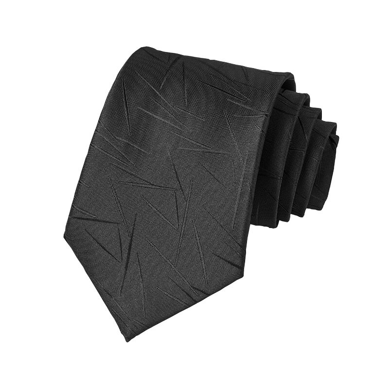 Men's Tie Polyester Yarn 8CM Solid Color Fine Thread Jacquard Tie