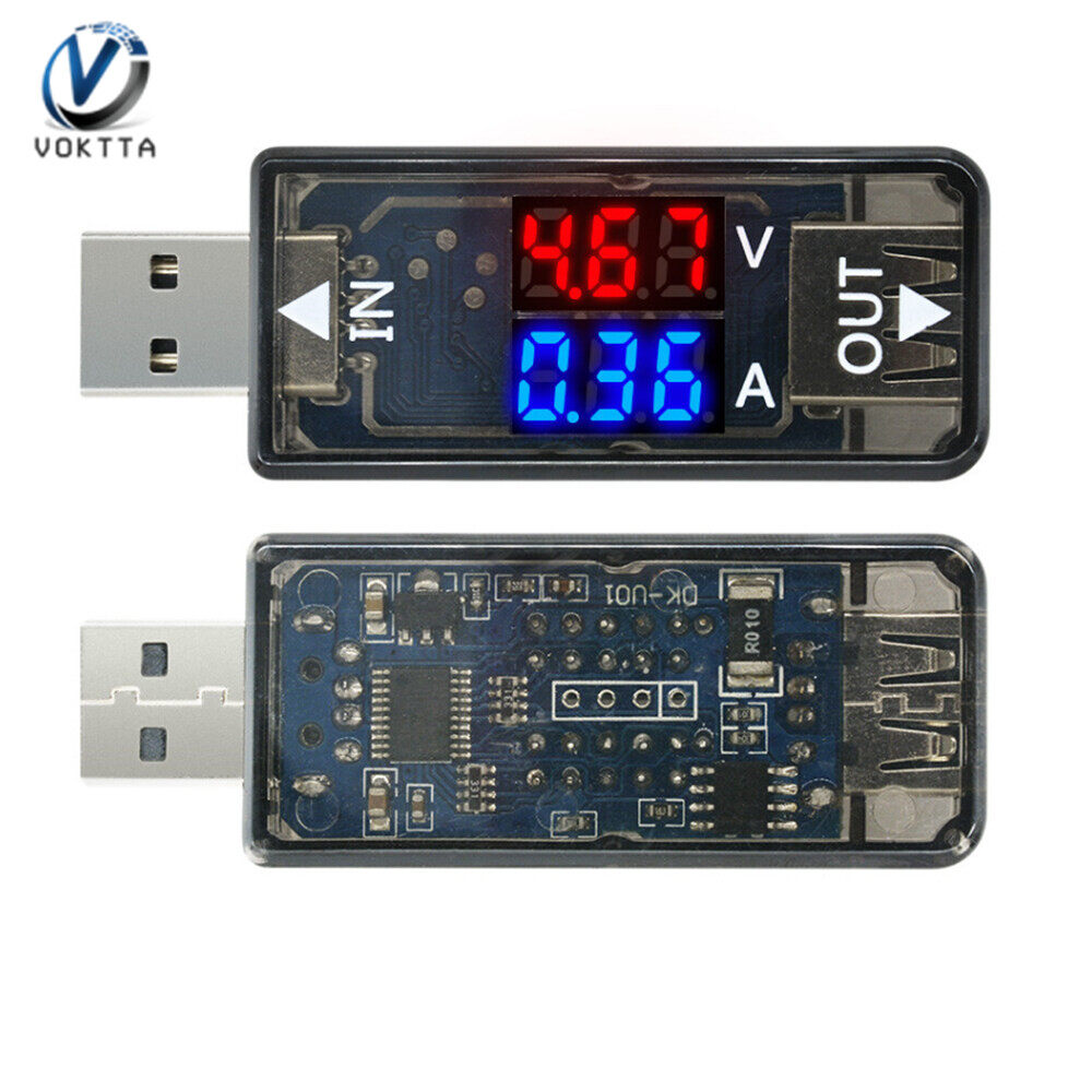 【NEW】VOKTTA Đồng Hồ Đo Điện Áp Và Dòng Điện Led USB Dòng Điện Một Chiều Vôn Kế Hiển Thị Kỹ Thuật Số Dc3 2-10V Đồng Hồ Đo Dòng Điện 0-3A