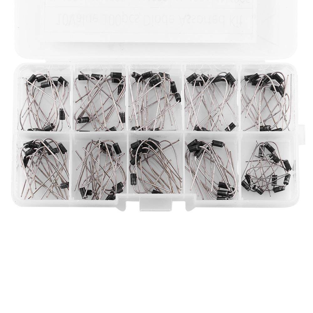 Zonejoy Bộ 100 Linh Kiện Điện Tử Diode Chỉnh Lưu 10 Giá Trị 1N4001 ~ 1N4007 1N5817 ~ 1N5819 Có Hộp