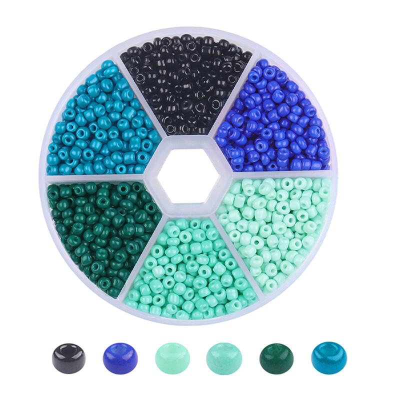 1900pcs/Box 3mm Glass Seed Beads Czech Charm Crystal Spacer Glass Beads For Bracelet Necklace Jewelry Making Kits DIY Handmade Sewing Supplies Accessories Set