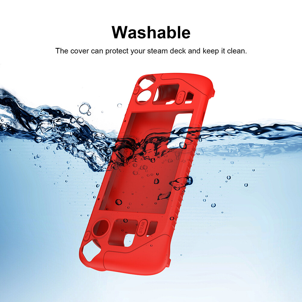 Protective Sleeve Silicone Shell Case Anti-Scratch Shockproof with Button Caps Game Accessories for Steam Deck Game Console