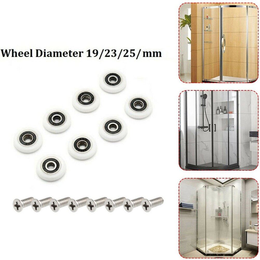 8Pcs Shower Door Rollers Practical Runner Wheels 19/23/25mm For Shower Enclosures