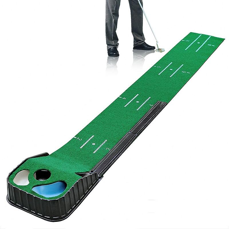 Golf Putting Mat Plastic Training Tool Driving Trainer Putter Practice Pad Chipping Hitting Carpet Gree Lenght 8.9FT*1.28FT