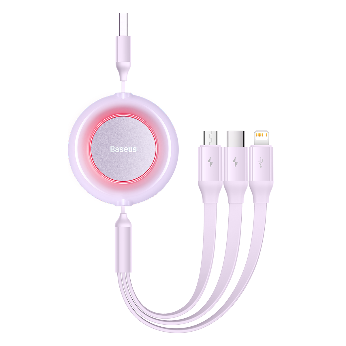 Baseus 3 in 1 Retractable USB Cable For iPhone 14 13 Pro Max 3in1 Fast Charging Charger Micro USB Type C Cable For Samsung Huawei Xiaomi oppo vivo