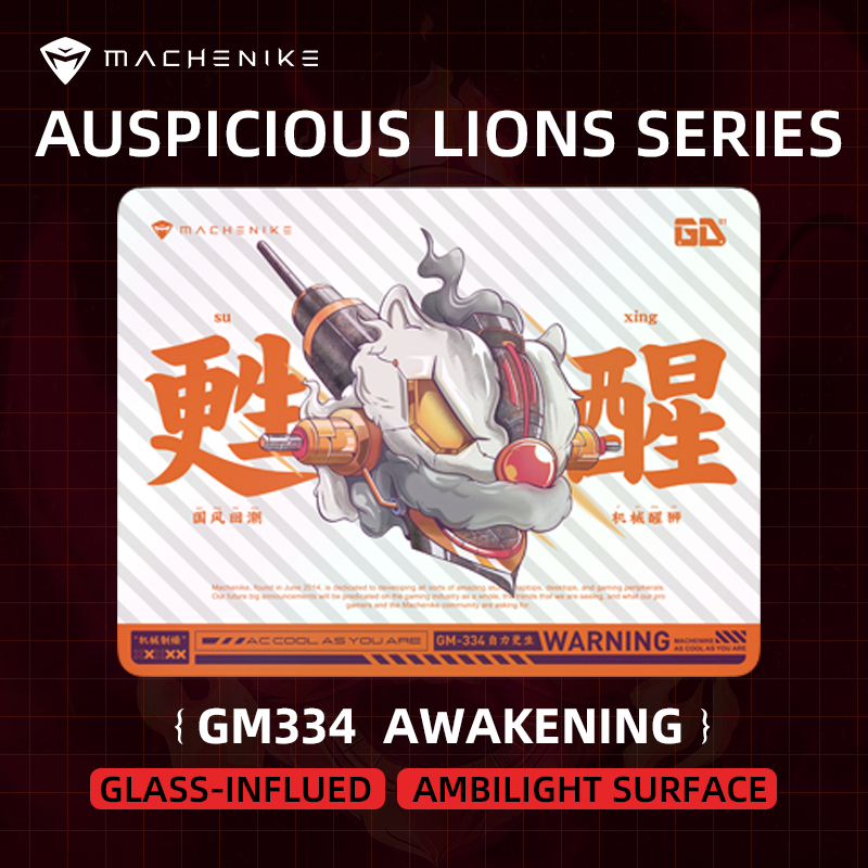 Machenike GM334 Gaming Mousepad Extra Large Glass Infused Gen2 neon