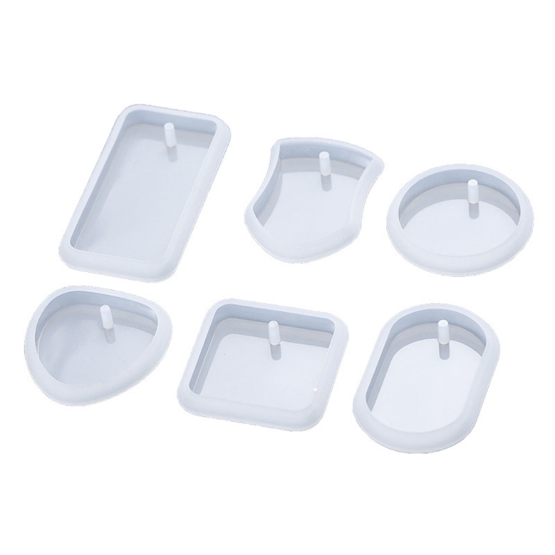 6 Pcs Handmade DIY Jewelry Pendant Resin Casting Mold DIY Keychain Resin Mold Silicone Mould DIY Crafts UV Epoxy Mold
