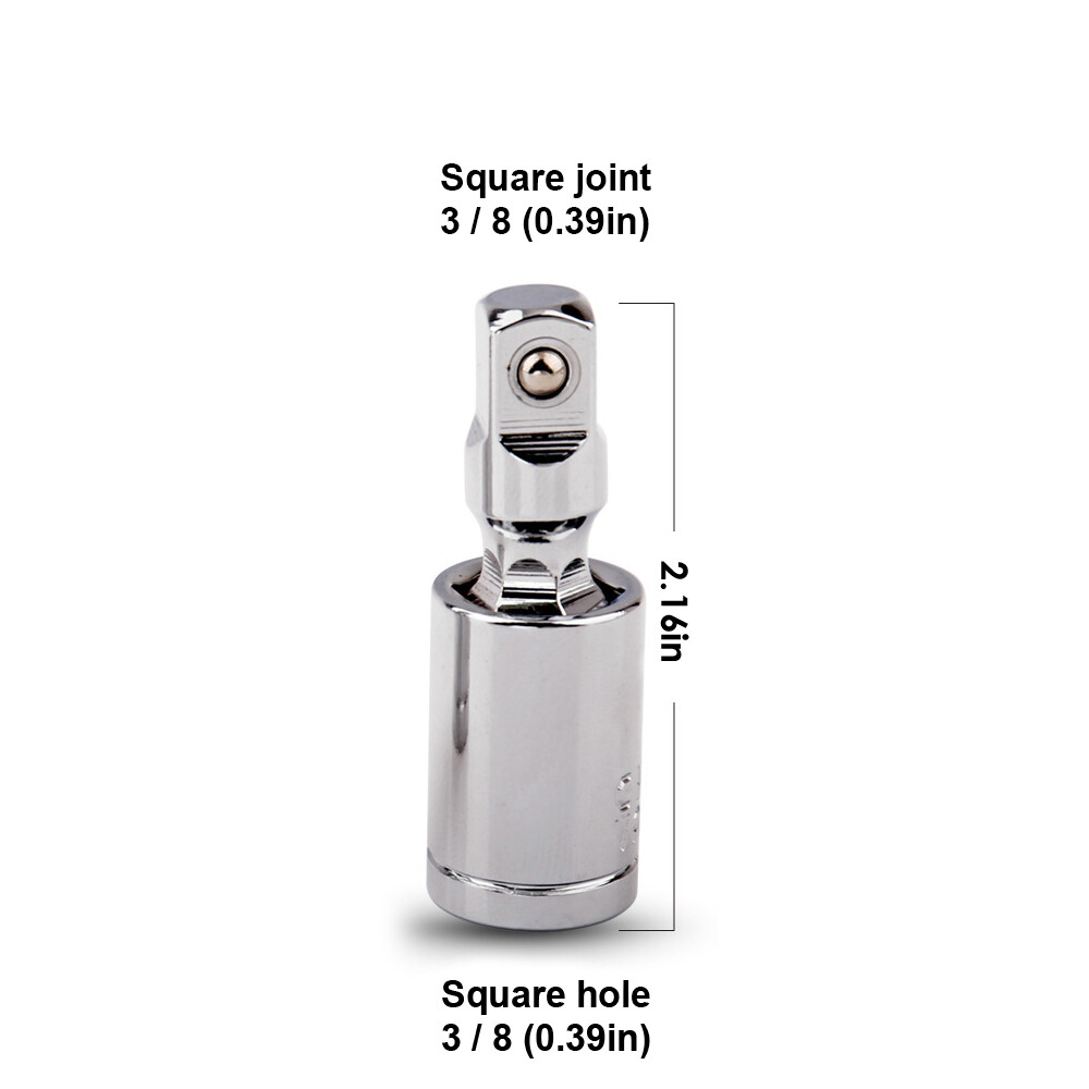 Shockley 1/4" 3/8" 1/2" Universal Joint Set 360 Deg Rotary Head Ratchet Angle Extension Bar Socket Adapter Bendable Adapter Socket Tools