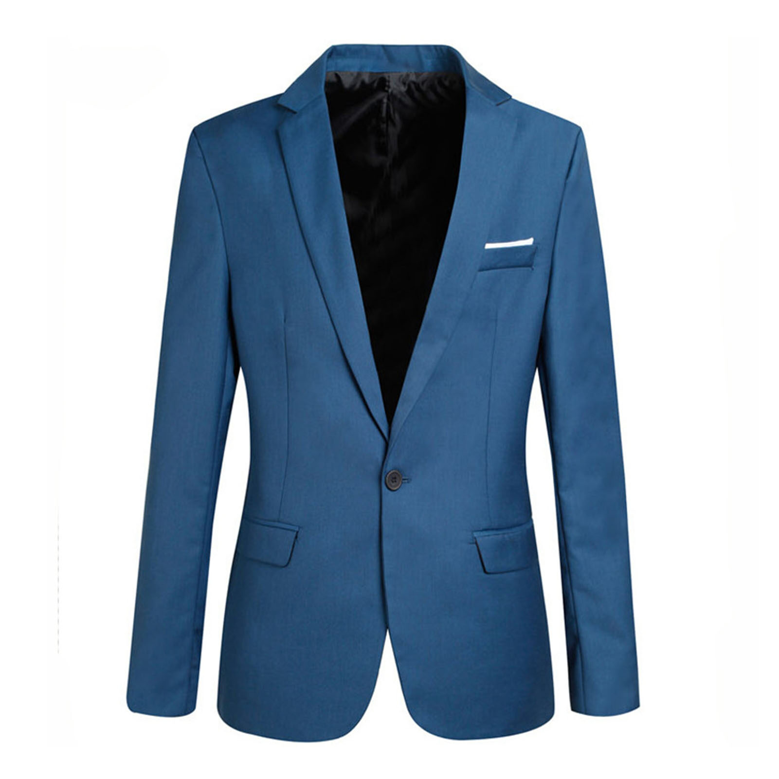 Classic Men Blazer Single Breasted Warm Outwear Single Button Lapel Suit Jacket Workwear