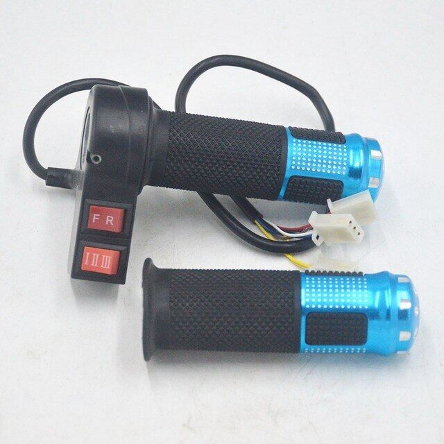24v/36v/48v/64v/72v/96v electric bicycle throttle with 3 speed controller and forward reverse for ebike/scooter/tricycle