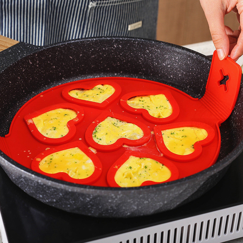 Khuôn Làm Bánh Kếp Khuôn Tròn Trứng Chiên Dụng Cụ Làm Bánh Kếp Silicon Không Dính Tái Sử Dụng Dụng Dụng Cụ Làm Vòng Trứng