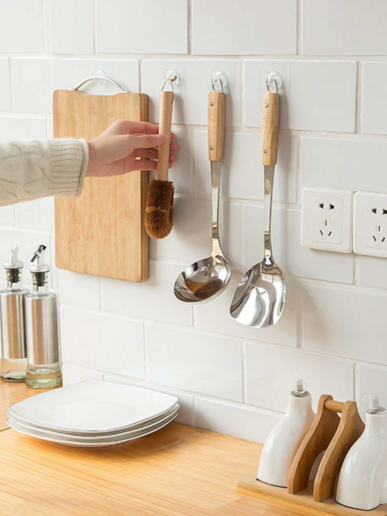Transparent Thickened Hook Seamless Adhesive Hook High Load-bearing Wall Mount Strong Hook Kitchen Bathroom Non-punching Towel Rack