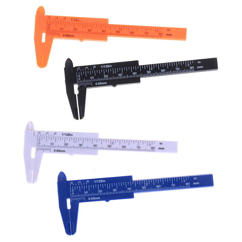 [Valitoo] 1pc Mini sliding vernier caliper plastic measure ruler gauge double scale 80mm