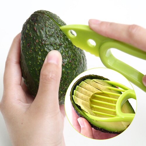 YESPERY 3 in 1 avocado slicer butter center peeler fruit peeler cutter pulp separator plastic vegetable utensils kitchen home accessory#2