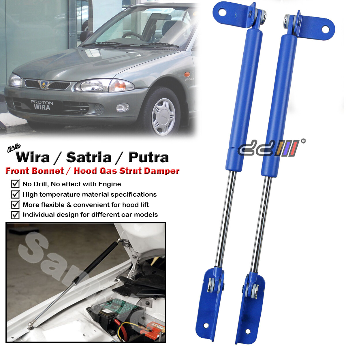 Local Ready Stock Front Bonnet Hood Damper Absorber For Proton Wira Satria Putra Lazada