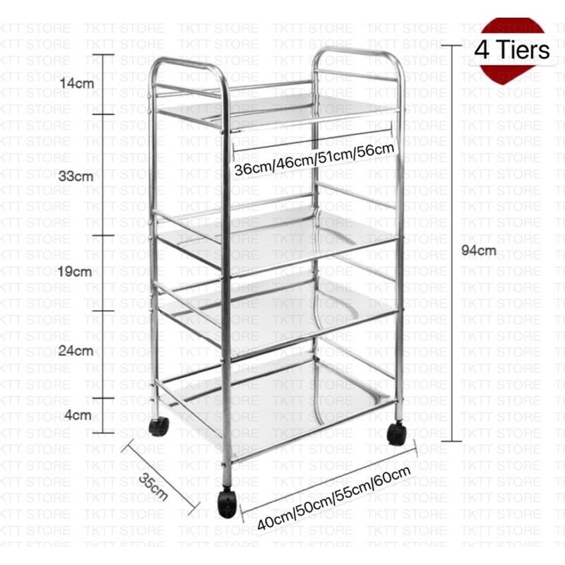 BELIMURAH Stainless Steel Multi Purpose Kitchen Rack/ Side Table Rack ...
