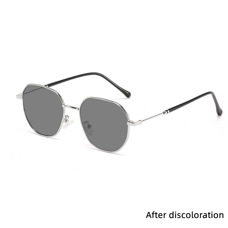 JN IMPRESSION New Polarized Color-changing Sunglasses Metal Glasses Frame Men's and Women's Trend Color-changing Glasses