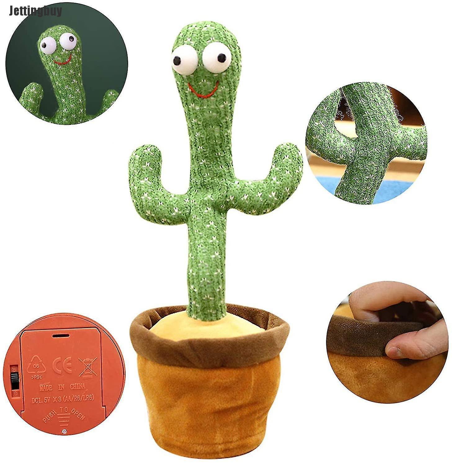 [Jettingbuy] Dancing Cactus Toy,Talking Repeat Singing Sunny Cactus Toy(120 Songs)