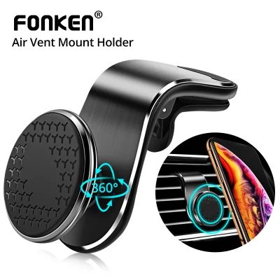 FONKEN Car Phone Holder Metal Magnetic Air Vent Clip 360° Degree Car Phone Holder