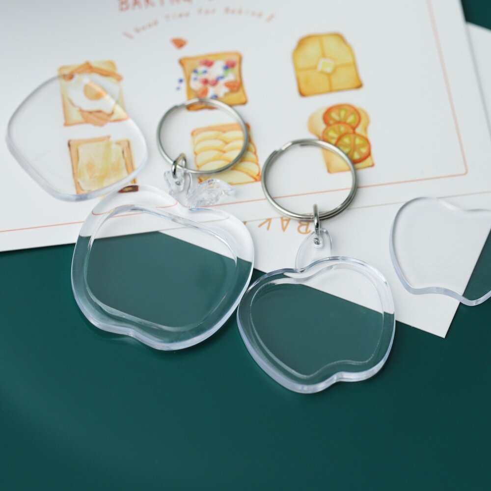 5 Cái/gói Hình Chữ Nhật Trong Suốt Trống Acrylic Chèn Keychain Ảnh Khung Ảnh Keyring Chủ Tự Làm Chia Nhẫn KeyChain Quà Tặng