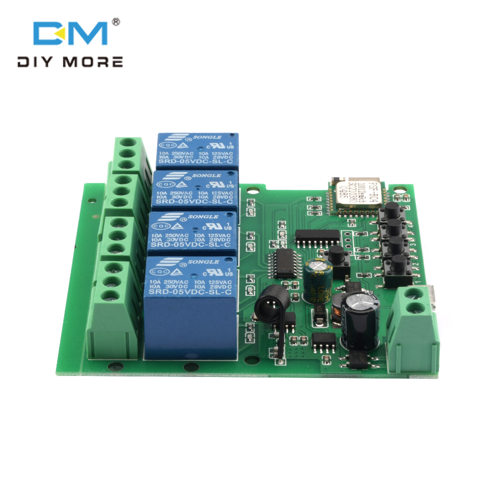 diymore Mô-đun Công Tắc Rơ Le WiFi Thông Minh 4 Kênh EWelink/Tuya APP Công Tắc Điều Khiển Từ Xa Không Dây 433Mhz Cho Nhà Thông Minh Google 5V-32v