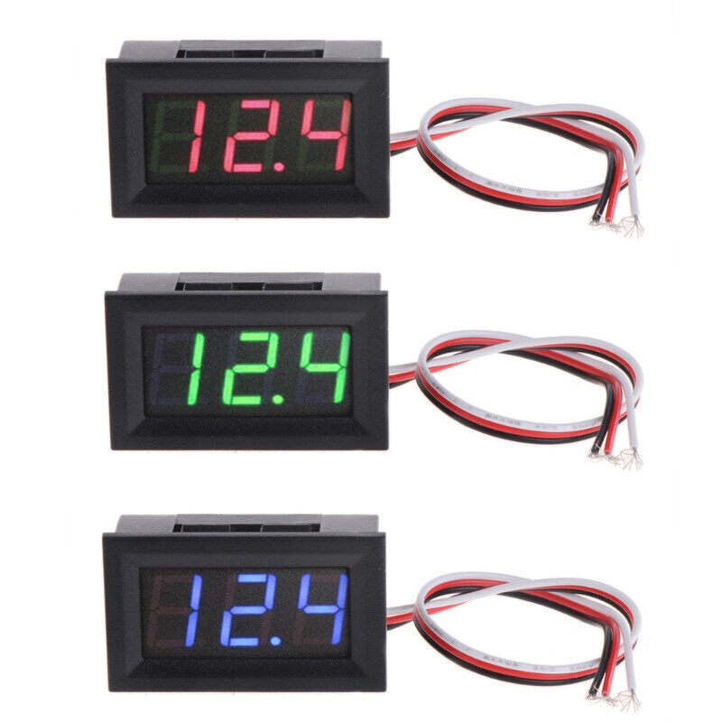 1PCS/2PCS Red/Blue/Green DC 4.5-30V 0.36 Inch 2 Wire Mini DC Voltmeter Digital Voltmeter Tester