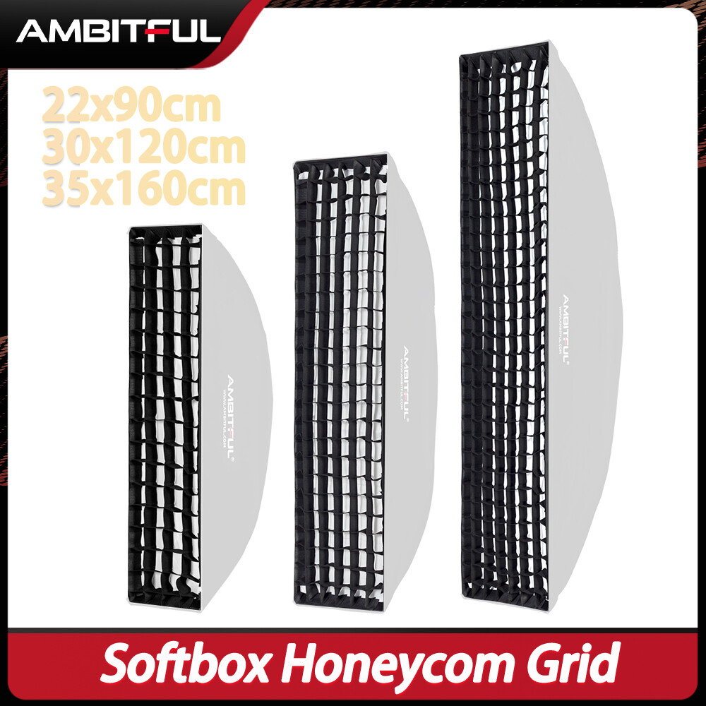 Ambitful 22x90cm 30x120cm 35x160cm softbox honeycom lưới