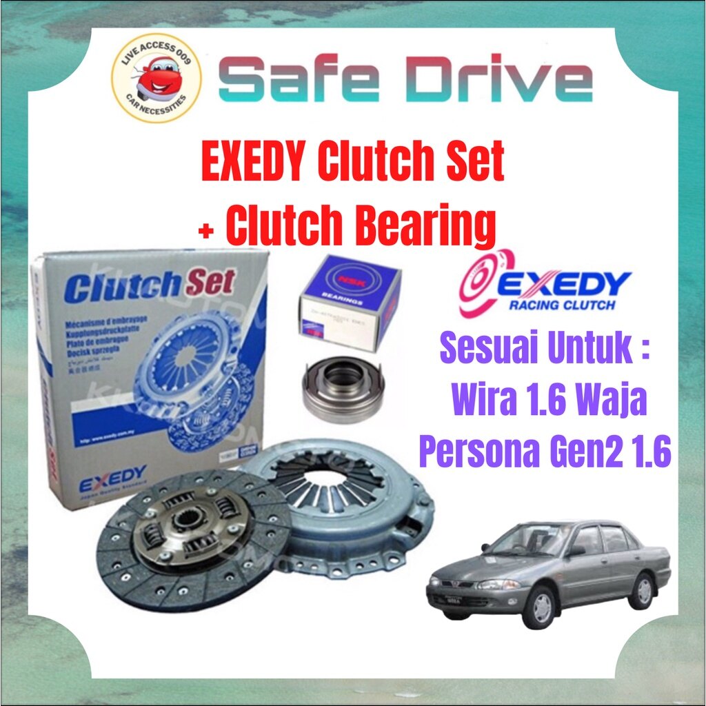 LA009 Exedy Clutch Klac Set + Clutch Bearing Proton Wira 1.6 Waja MMC