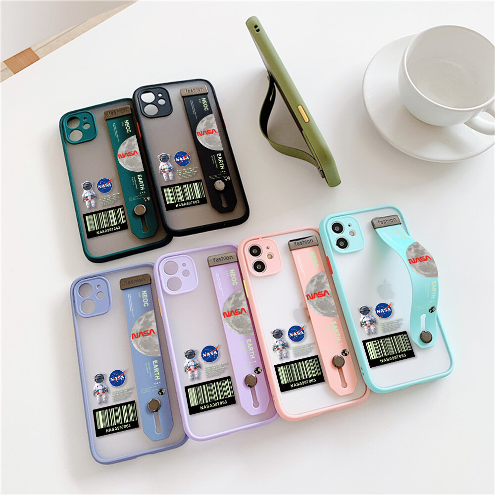 (With Wristband)Hontinga Casing Case For Samsung Galaxy Note10 Note 10 Plus Case Shockproof NASA Moon transparent Phone Case Soft Edge Lens Camera Protector Back Cover Casing Thin Hard Case For Boys For Girls