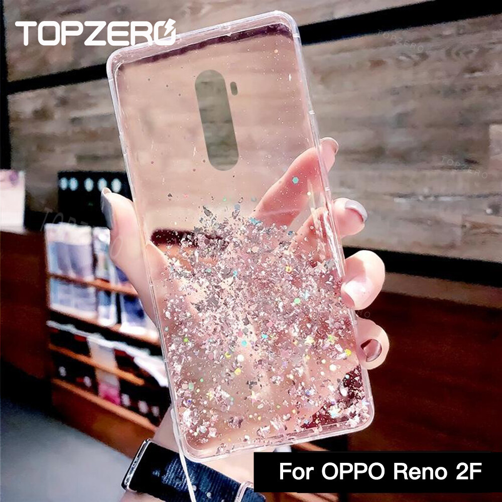 TOPZERO For OPPO Reno 2F Case Luxury Bling Star Phone Cases Soft Silicone Glitter Case Cover Coque