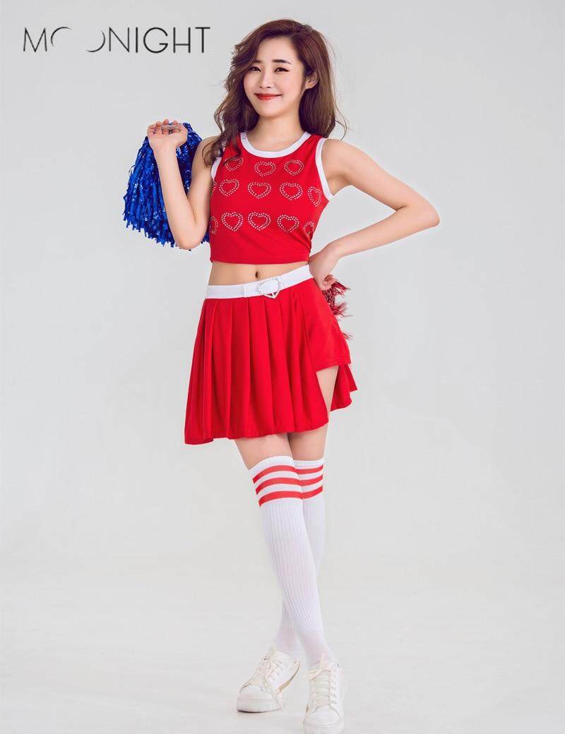 MOONIGHT Sexy Cheerleader Costume Schoolgirl Dirndl School Girl Costumes Women Cosplay Halloween-in Holidays Costumes from Novelty