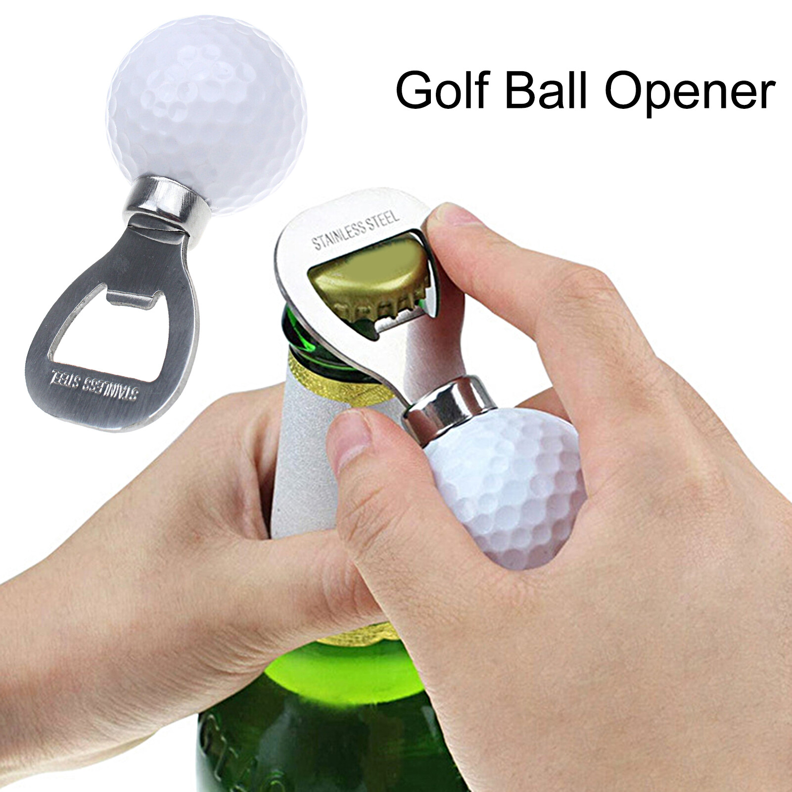 Beer Bottle Opener Anti-slip Labor Saving Portable Gifts Anti-rust Comfortable Grip High Hardness Golf Ball Shaped Bottle Opening Tool Camping Gear Bottle Opening Tool