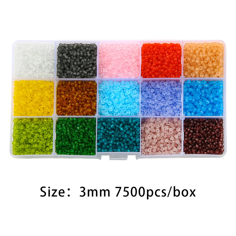 7500pcs/Box 3mm Frosted Czech Crystal Charm Beads Glass Seed Bead Box Set For DIY Bracelet Earrings Bracelet Jewelry Making Accessories