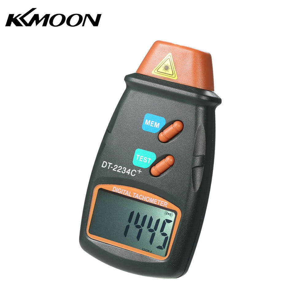 KKmoon Handheld Digital Photo Tachometer L-aser Non-Contact Tach Range 2.5RPM-99,999RPM LCD Display Motor Speed Meter with 3pcs Reflective Tape