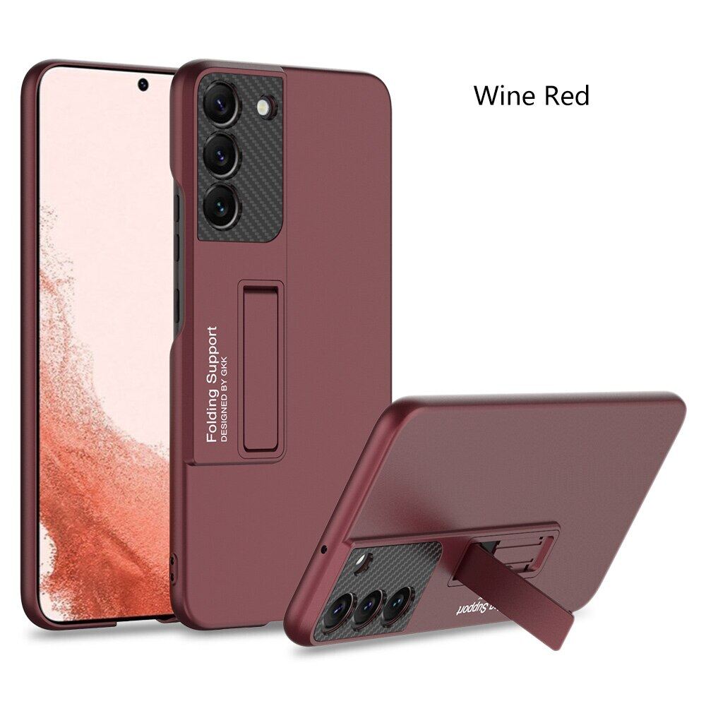 Hoce pc hard phone case for samsung galaxy s22 s22plus case luxury ultra-thin bracket shockproof protective cover for samsung s22 plus s22