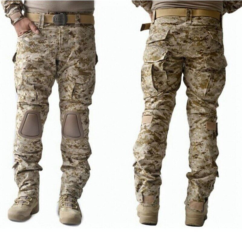 Tactical Pants With Knee Pads Desert Camouflage Combat Trousers Men