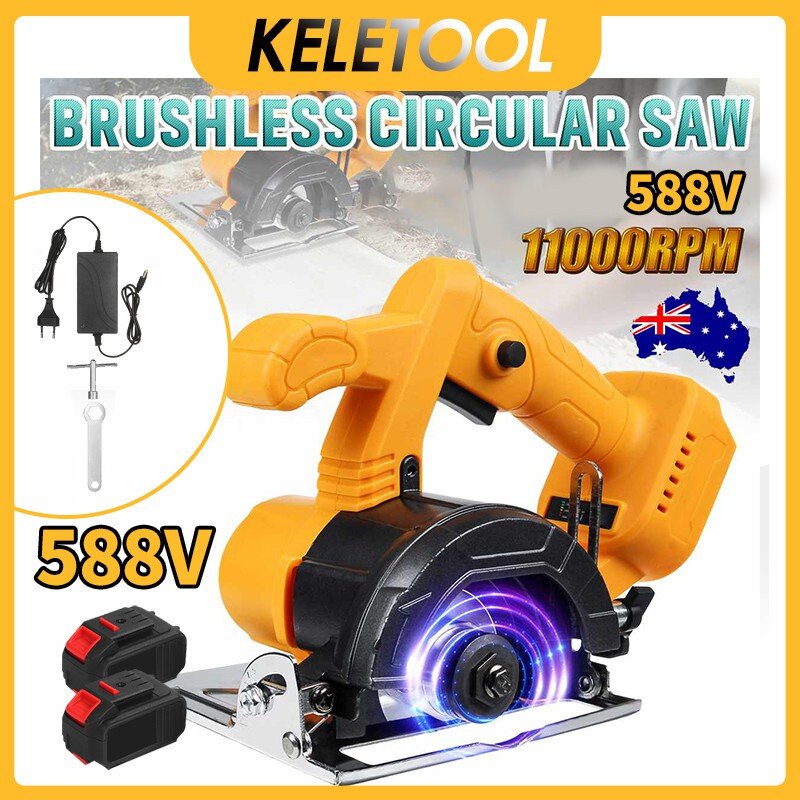 588v 5” Brushless Cordless Electric Circular Saw 125mm Power Tool Wood