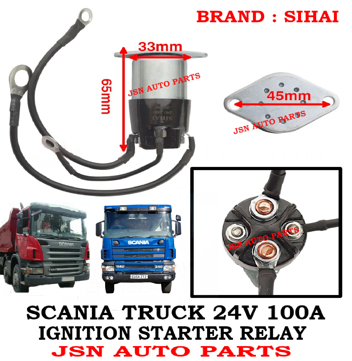 Scania Relay Rp7 STARTER RELAY 24V 100A SCANIA TRUCK 114 124 113 LORRY TRUCK AKSESORI ...