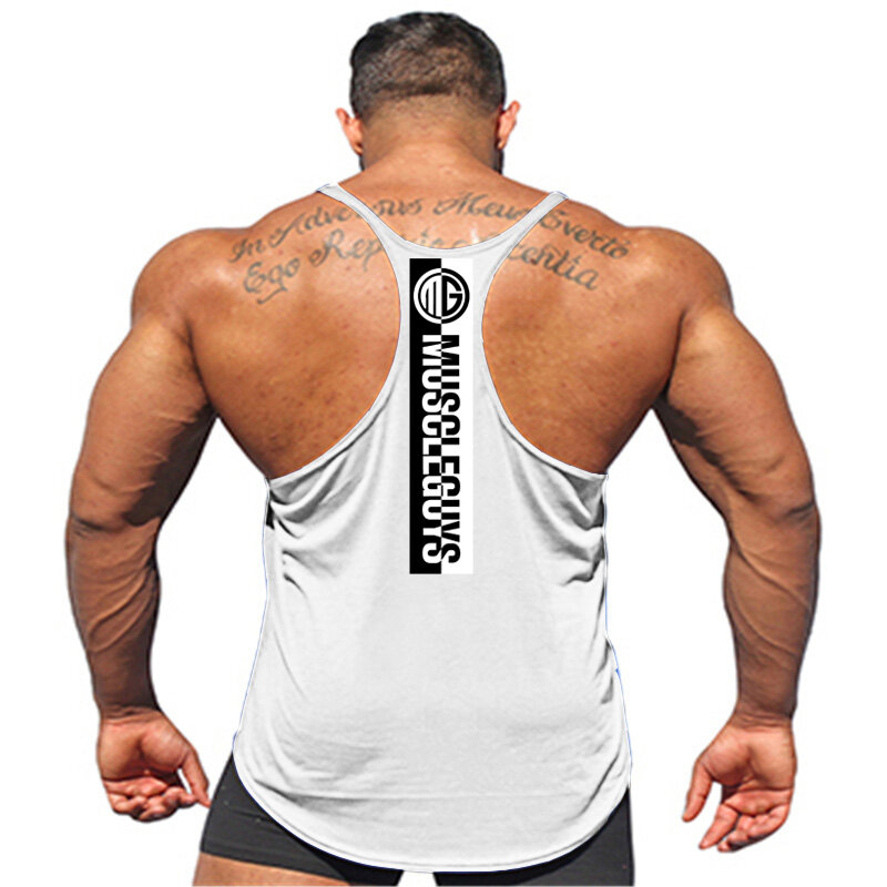 Gyms Clothing Fitness Singlets Men Bodybuilding Stringers Tank Tops Sleeveless Shirt Muscle Vest NO PAIN NO GAIN tanktops