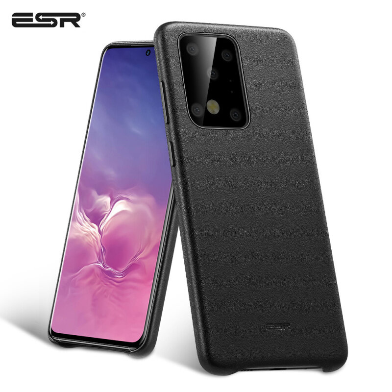 ESR Case for 2020 Samsung Galaxy S20 Plus/Ultra Leather Case Shockproof Protective Cover Fingerprint Resistance S20+ Case