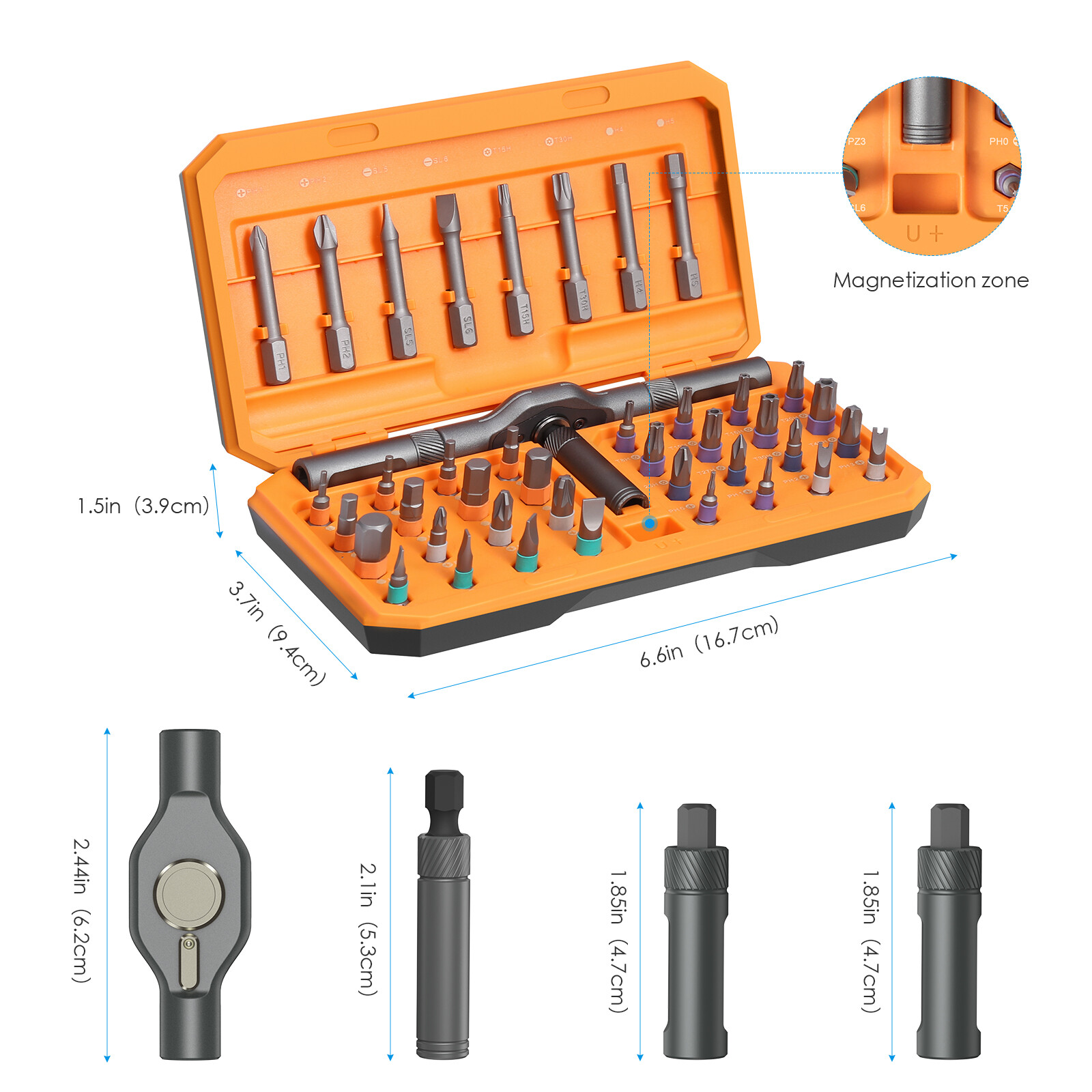 Brifit 42-in-1 Multi-Purpose Screwdriver Set with 40 Tips, Detachable Handle, for Repairing Furniture, Computers, Bicycles