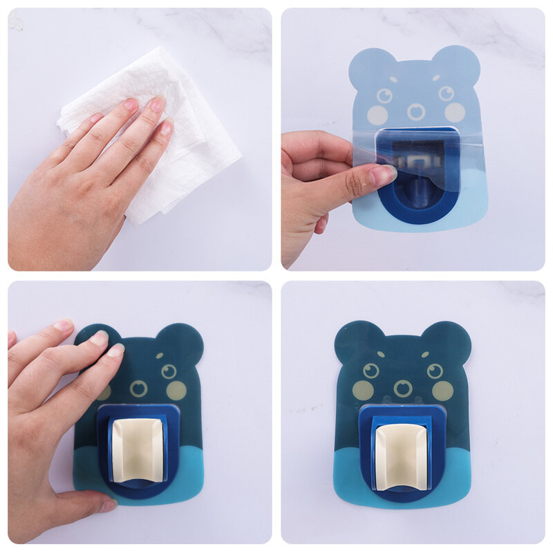 Treo Tường Dễ Thương tắm hoạt hình Chủ Có Thể Điều Chỉnh Tự Dính khung đầu vòi sen dụng cụ phòng tắm