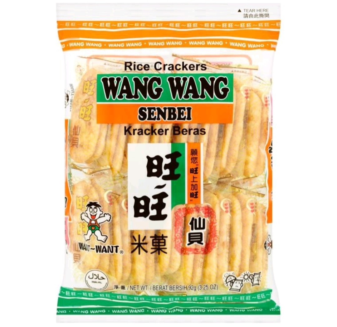 (HUP SENG) Wang Wang Rice Cracker 92g 1Pack / Wang Wang Shelly Senbei ...