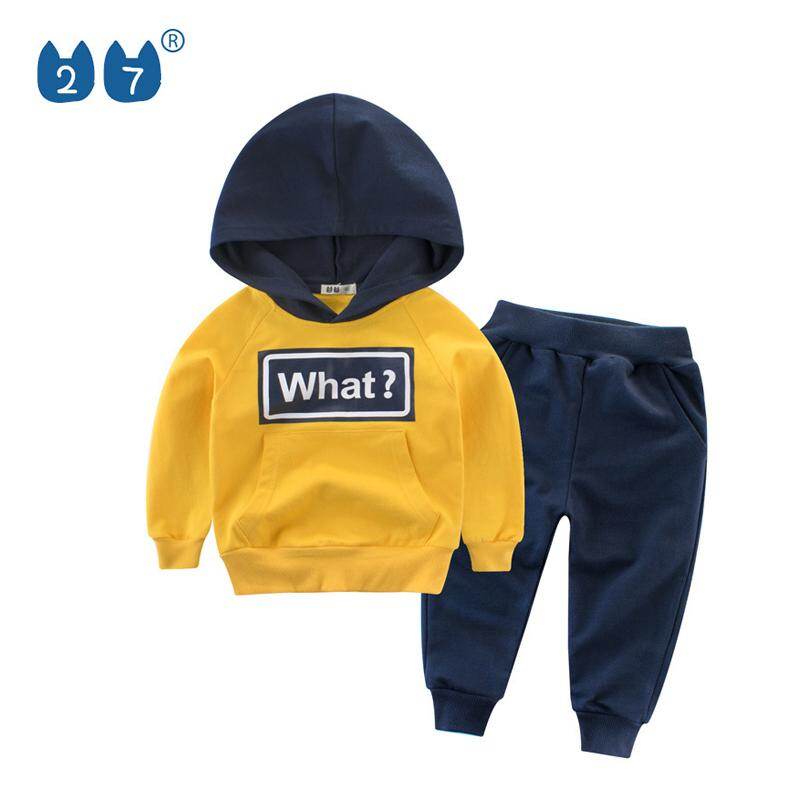 27kids 男童套装韩版 kids hoodie suit for boys boy girl kid baby baju sejuk budak anak lelaki winter warm clothes sweatshirt hoodies sweater girl pullover (Free gift cartoon stickers)