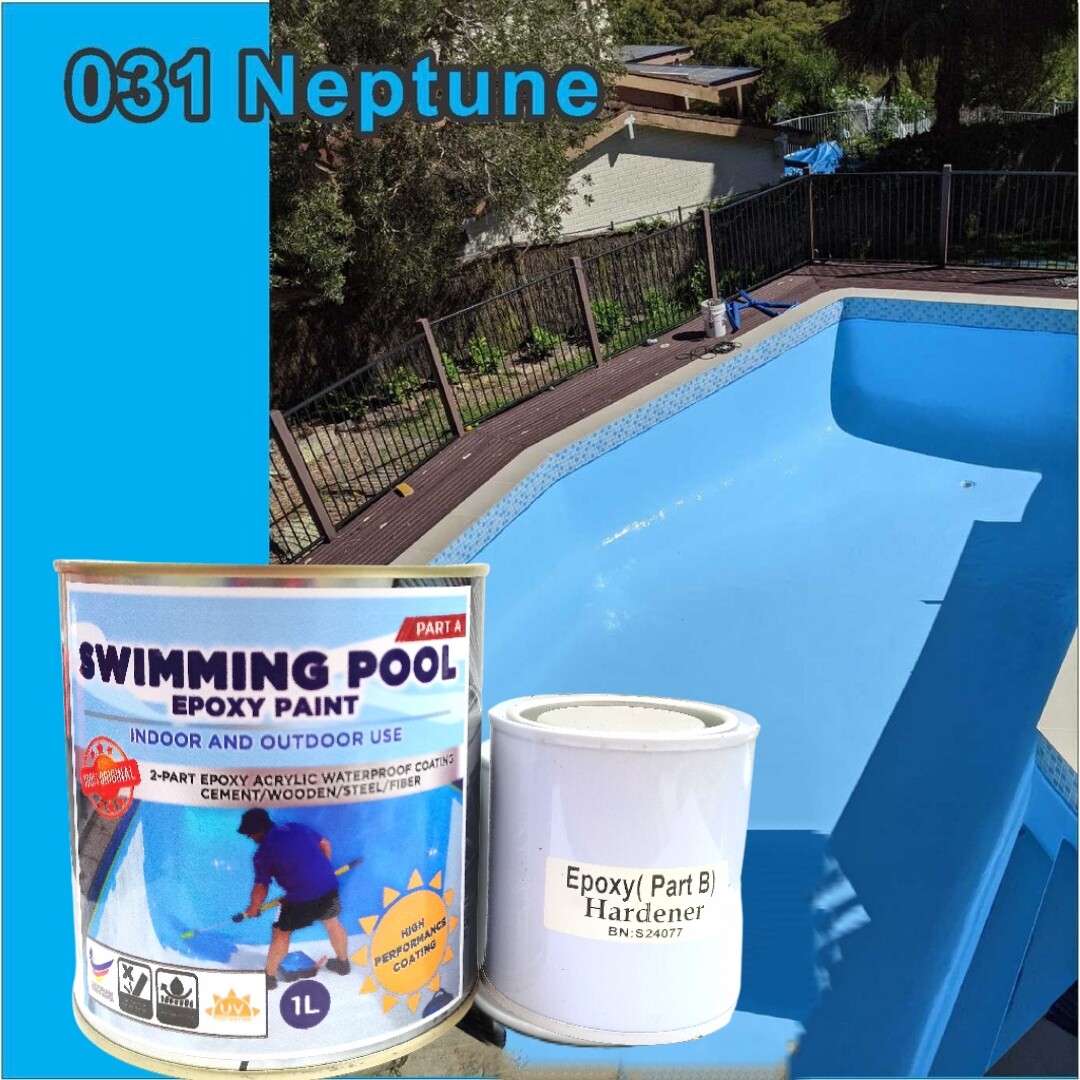 SWIMMING POOL EPOXY PAINT • 1L • Heavy Duty • 2Part Epoxy Acrylic