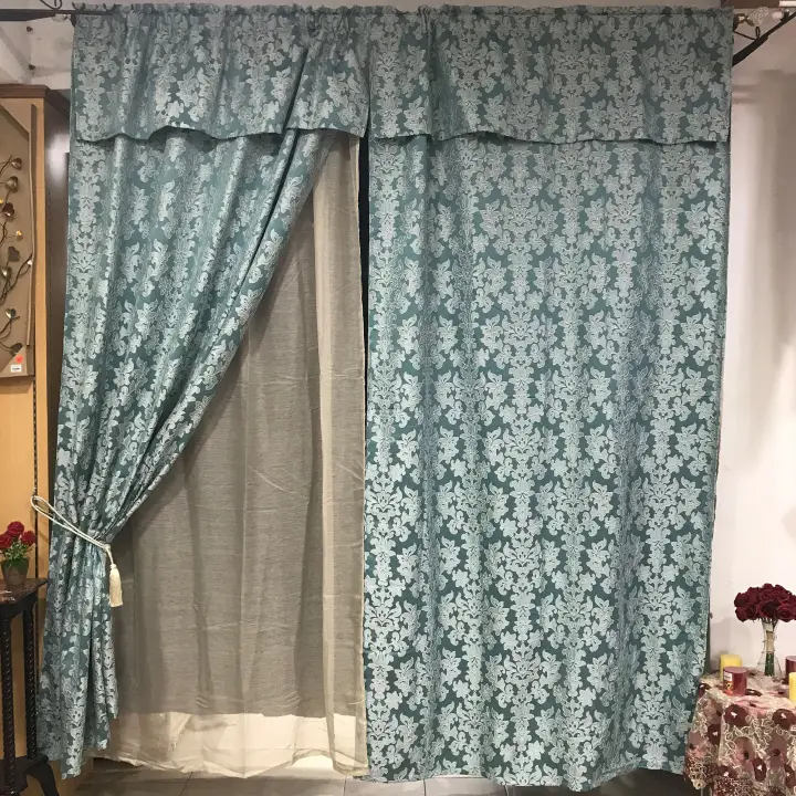 Rhd Double Layer Curtain With Valance, Curtains With Valance Attached