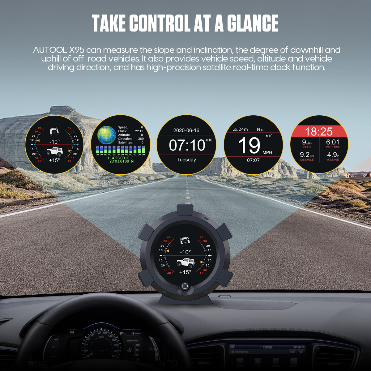 Autool Navigation AUTOOL X95 GPS เอียง เครื่องวัดความเอียงของรถยนต์ เครื่องวัดความเอียงใน ...