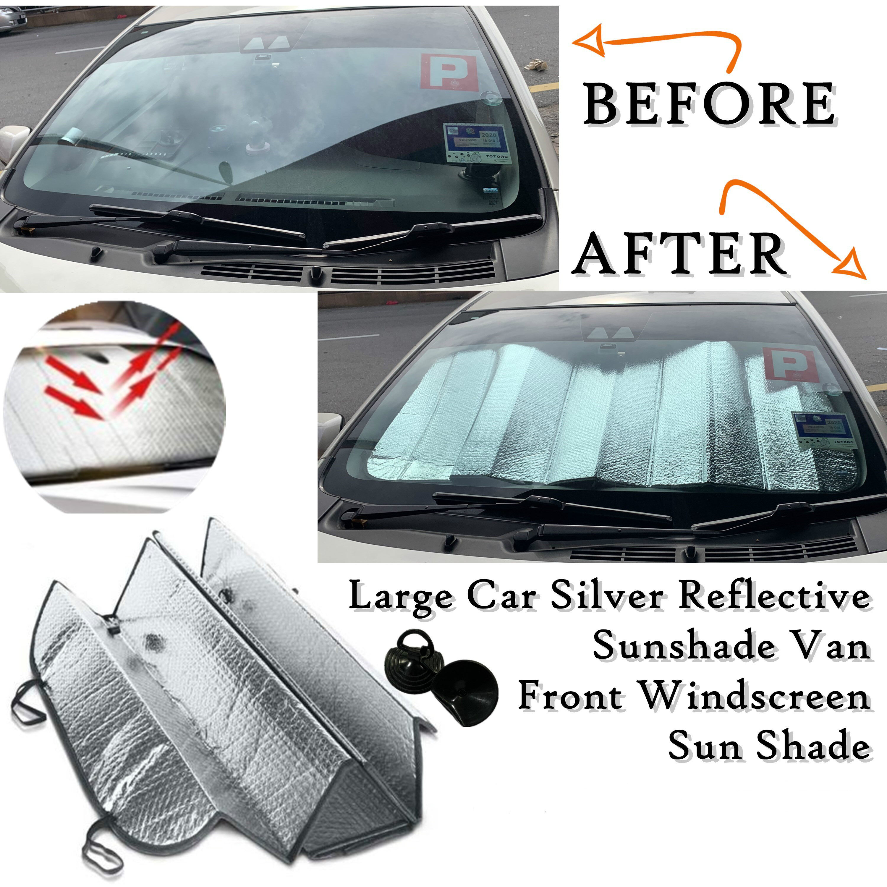 Large front on sale windscreen sunshade